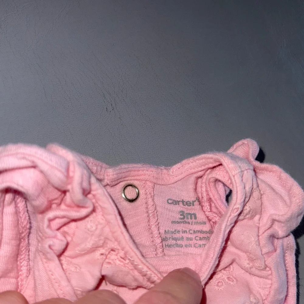 Carter's Soft Pink Baby‎ Romper with Ruffles - Picture 2 of 2